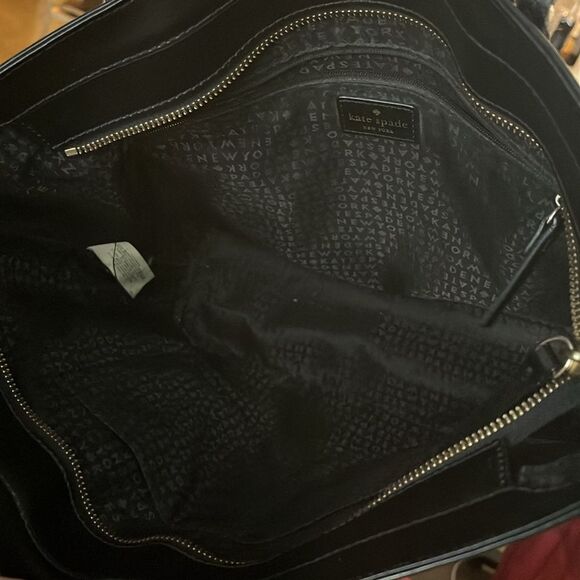 KATE SPADE Black Laptop Work Tote Heart Chain Perfect Cavern Poppy Staci Bag - Picture 11 of 12